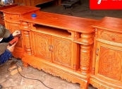 Kệ Ti Vi Trang Trí Phòng Khách - mẫu cột nho gỗ Hương Đá 100% giá RẺ
